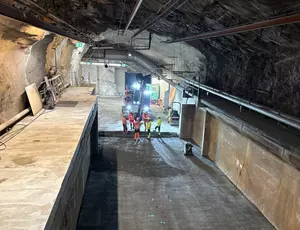 Høvringen renseanlegg tunnel under konstruksjon